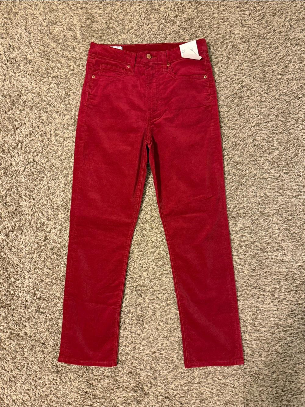 Gap Women’s High Rise Vintage Slim Red Velvet Ankle Jeans